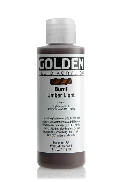 Golden Fluid Acrylic Paint Burnt Umber Light 118ml