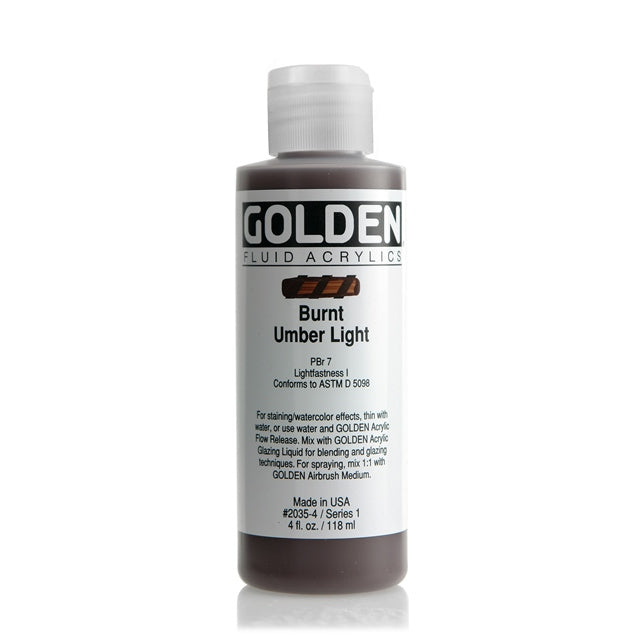 Golden Fluid Acrylic Paint Burnt Umber Light