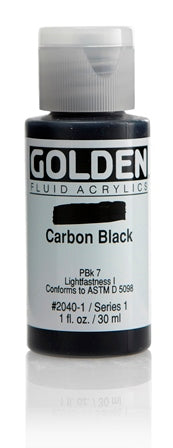 Golden Fluid Acrylic Paint Carbon Black 30ml
