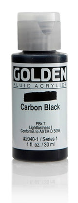 Golden Fluid Acrylic Paint Carbon Black 30ml