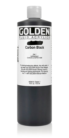 Golden Fluid Acrylic Paint Carbon Black 473ml