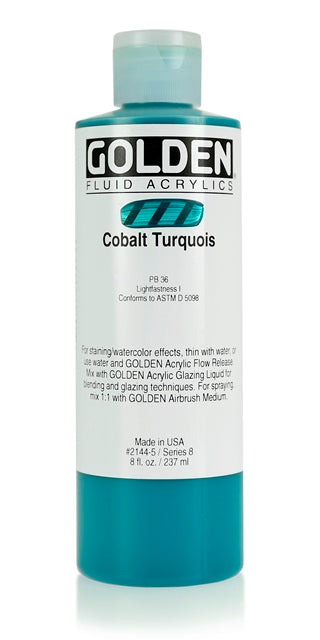 Golden Fluid Acrylic Paint Cobalt Turquoise 237ml