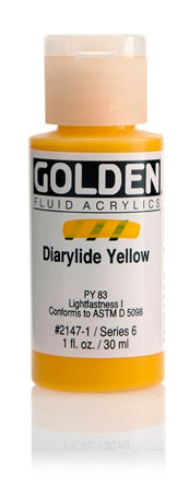 Golden Fluid Acrylic Paint Diarylide Yellow 30ml