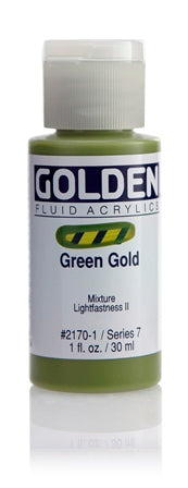 Golden Fluid Acrylic Paint Green Gold 30ml