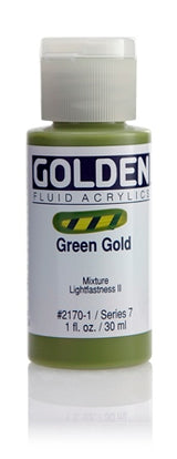 Golden Fluid Acrylic Paint Green Gold 30ml