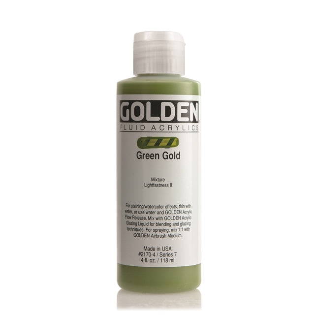 Golden Fluid Acrylic Paint Green Gold