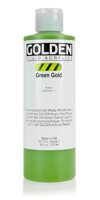 Golden Fluid Acrylic Paint Green Gold 237ml