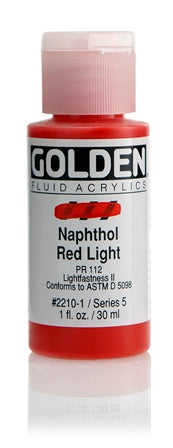 Golden Fluid Acrylic Paint Naphthol Red Light 30ml