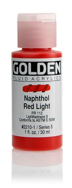 Golden Fluid Acrylic Paint Naphthol Red Light 30ml