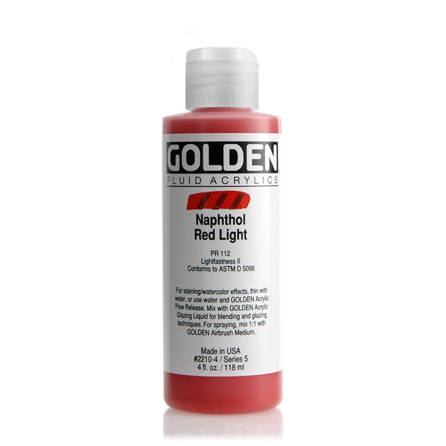 Golden Fluid Acrylic Paint Naphthol Red Light