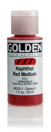 Golden Fluid Acrylic Paint Naphthol Red Medium 30ml