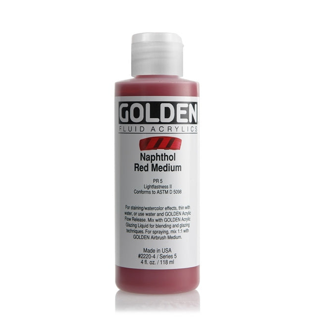 Golden Fluid Acrylic Paint Naphthol Red Medium