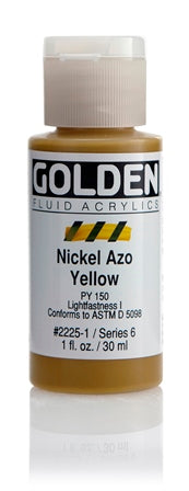 Golden Fluid Acrylic Paint Nickel Azo Yellow 30ml
