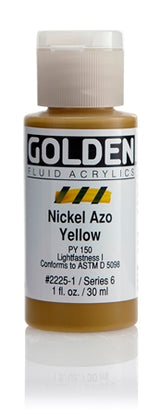 Golden Fluid Acrylic Paint Nickel Azo Yellow 30ml