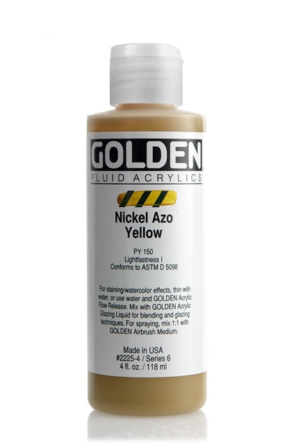 Golden Fluid Acrylic Paint Nickel Azo Yellow 118ml