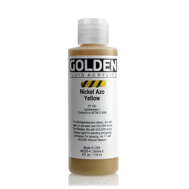 Golden Fluid Acrylic Paint Nickel Azo Yellow