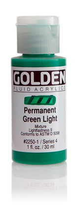 Golden Fluid Acrylic Paint Permanent Green Light 30ml