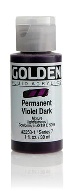 Golden Fluid Acrylic Paint Permanent Violet Dark 30ml