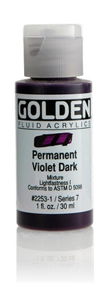 Golden Fluid Acrylic Paint Permanent Violet Dark 30ml