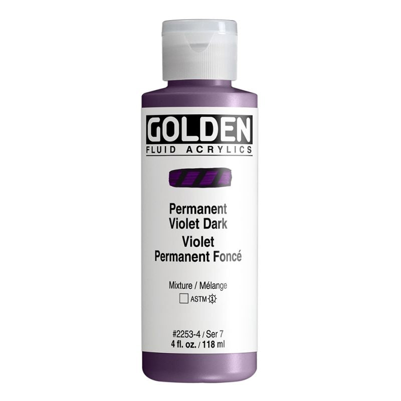 Golden Fluid Acrylic Paint Permanent Violet Dark 118ml