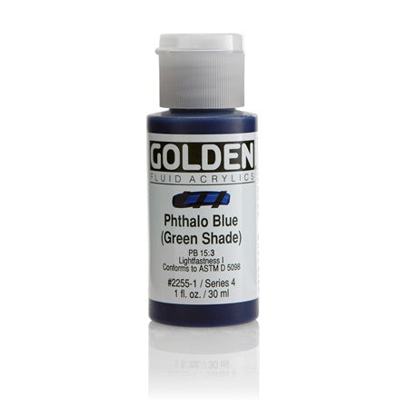 Golden Fluid Acrylic Paint Phthalo Blue (Green Shade)