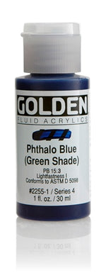 Golden Fluid Acrylic Paint Phthalo Blue (Green Shade) 30ml