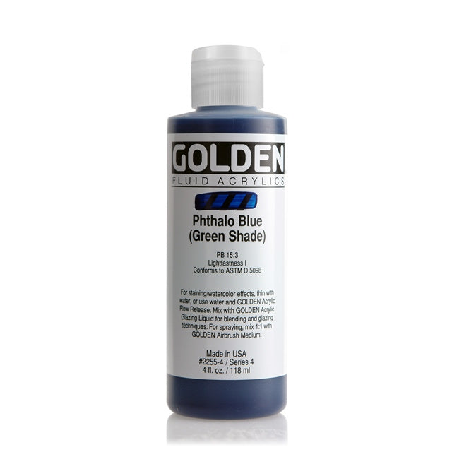 Golden Fluid Acrylic Paint Phthalo Blue (Green Shade)
