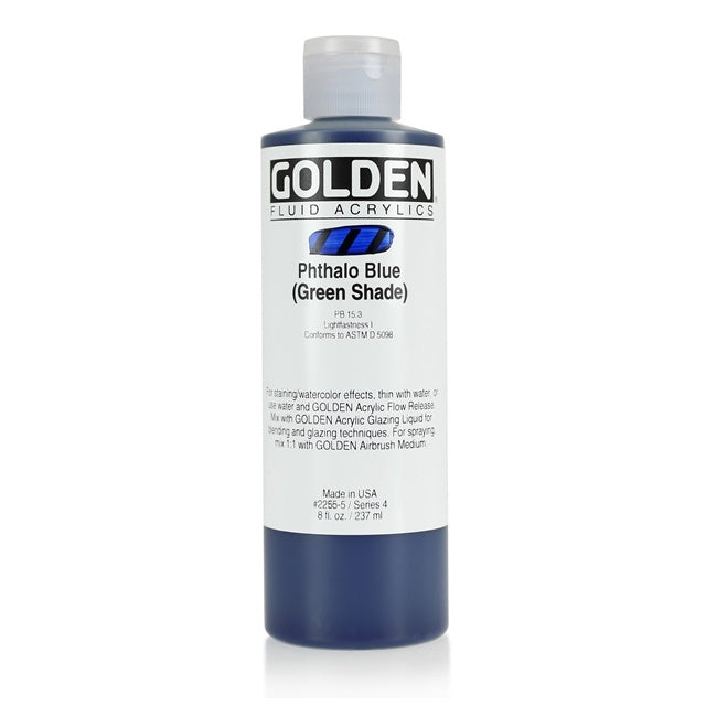 Golden Fluid Acrylic Paint Phthalo Blue (Green Shade)