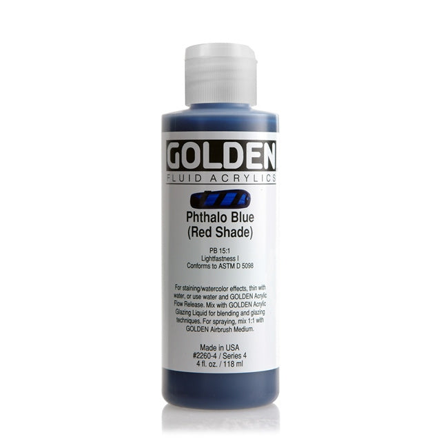 Golden Fluid Acrylic Paint Phthalo Blue (Red Shade)
