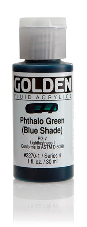 Golden Fluid Acrylic Paint Phthalo Green (Blue Shade) 30ml