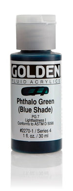 Golden Fluid Acrylic Paint Phthalo Green (Blue Shade) 30ml