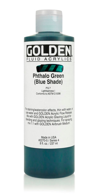 Golden Fluid Acrylic Paint Phthalo Green (Blue Shade) 237ml
