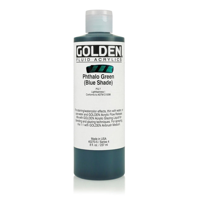 Golden Fluid Acrylic Paint Phthalo Green (Blue Shade)