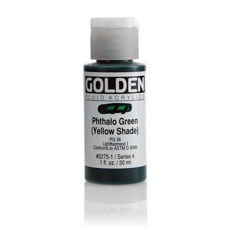 Golden Fluid Acrylic Paint Phthalo Green (Yellow Shade)
