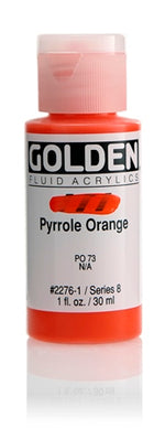 Golden Fluid Acrylic Paint Pyrrole Orange 30ml