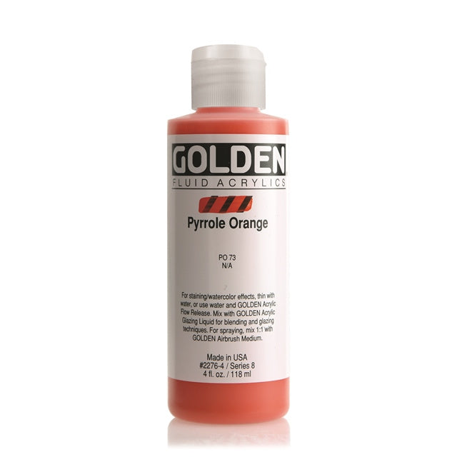 Golden Fluid Acrylic Paint Pyrrole Orange
