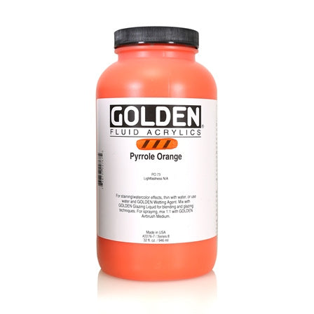 Golden Fluid Acrylic Paint Pyrrole Orange