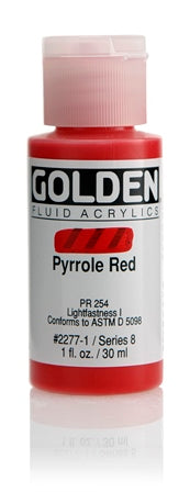 Golden Fluid Acrylic Paint Pyrrole Red 30ml