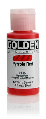 Golden Fluid Acrylic Paint Pyrrole Red 30ml