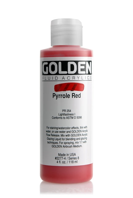Golden Fluid Acrylic Paint Pyrrole Red 118ml