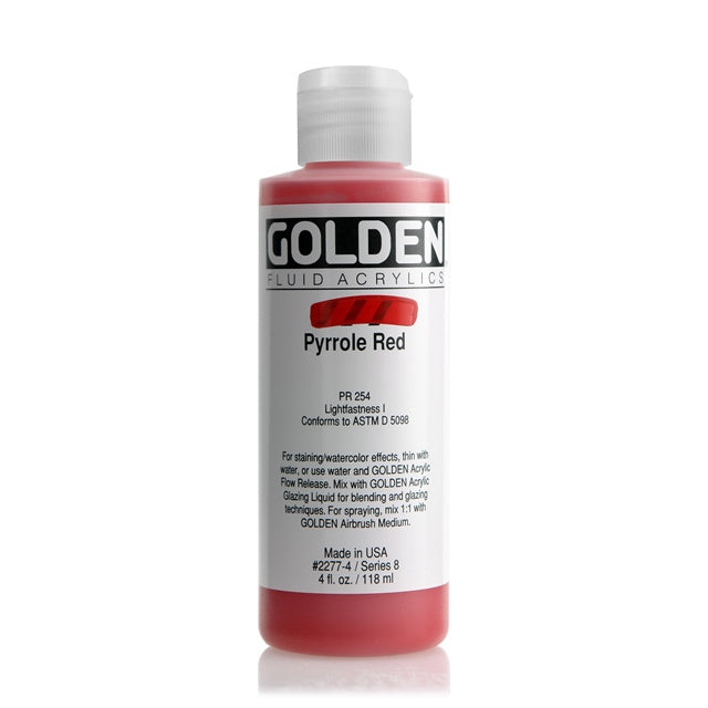 Golden Fluid Acrylic Paint Pyrrole Red