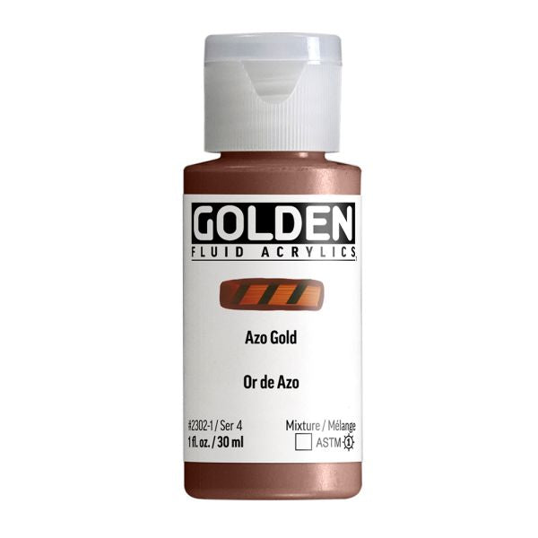 Golden Fluid Acrylic Paint Azo Gold 30ml