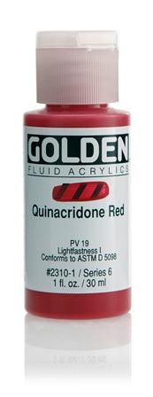 Golden Fluid Acrylic Paint Quinacridone Red 30ml