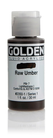 Golden Fluid Acrylic Paint Raw Umber 30ml