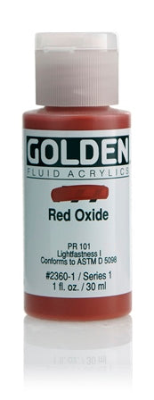 Golden Fluid Acrylic Paint Red Oxide 30ml