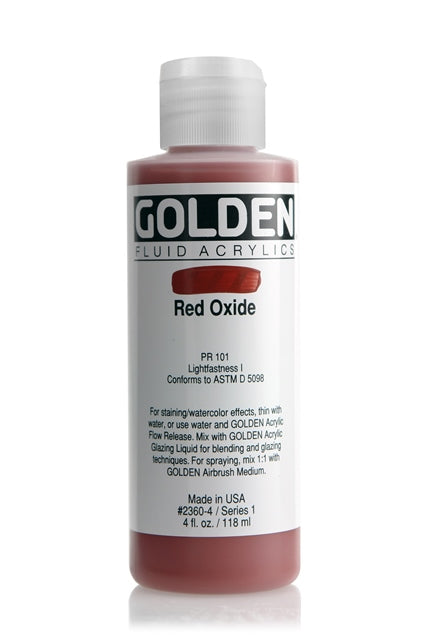 Golden Fluid Acrylic Paint Red Oxide 118ml