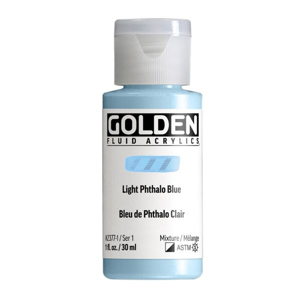 Golden Fluid Acrylic Paint Light Phthalo Blue 30ml