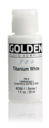 Golden Fluid Acrylic Paint Titanium White 30ml
