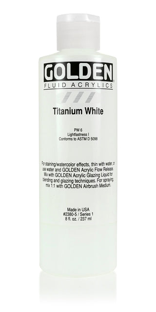 Golden Fluid Acrylic Paint Titanium White 237ml