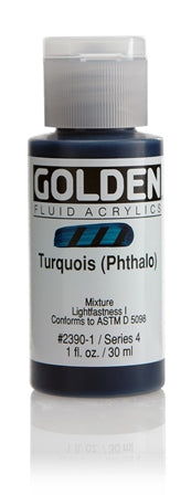 Golden Fluid Acrylic Paint Turquoise (Phthalo) 30ml